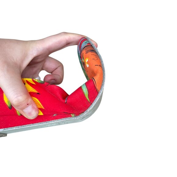 Vintage Milehigh by Diesel Tropical Red Flats Womens FLeather Sole Fruit 10 - Picture 10 of 14